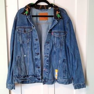 Men's Levi's denim trucker jacket with hawaiian collar XXL